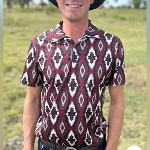♠️♥️♠️ Sterling Kreek Western Men’s Double or Nothing Polo Short Sleeve Aztec